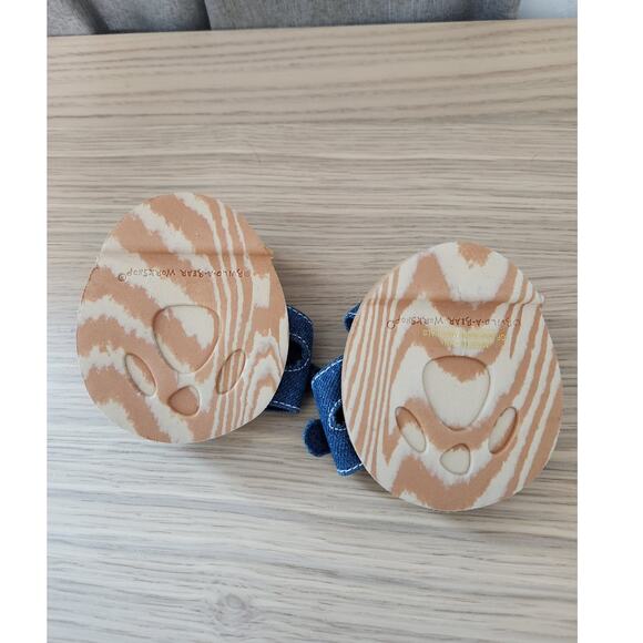 Build A Bear Pink Sandals Flip Flop Pool Summer Denim Blue Dress Strappy Shoes - Picture 4 of 7